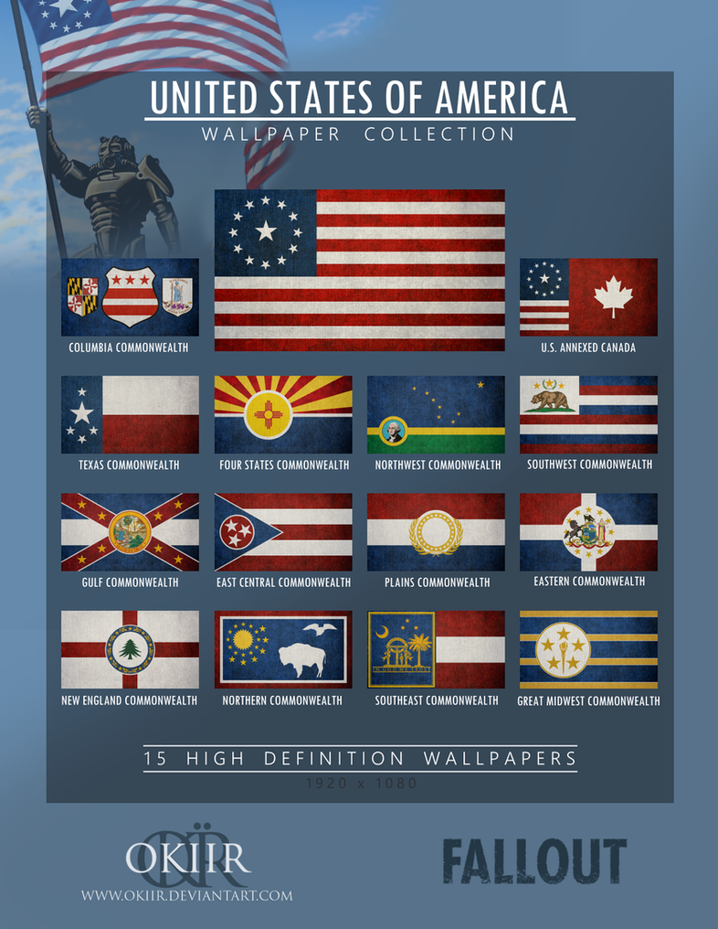 United States Commonwealth Flags And Canada From Fallout Created By A