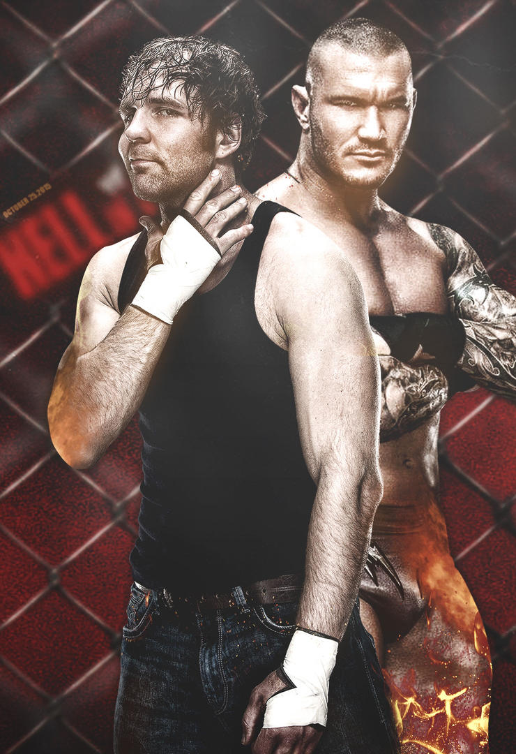 Hell In A Cell 2015 Poster v2. Ambrose and Orton. by ByBREDI