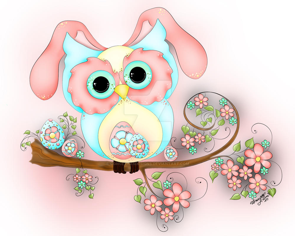 Easter Bunny Hooty by concettasdesigns on DeviantArt