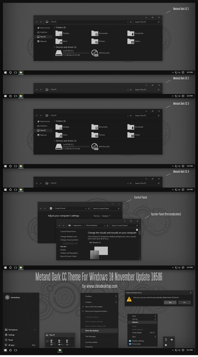 After Dark CC Theme For Win8/8.1/10