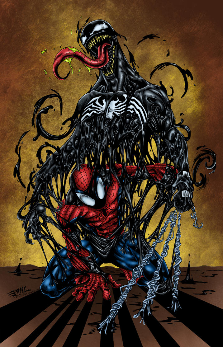 Spider-Man with Venom Colored by likwidlead on DeviantArt