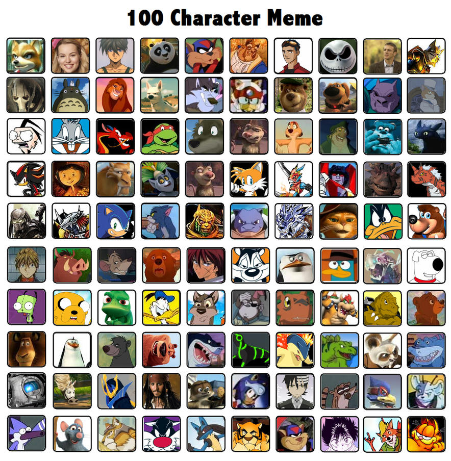 100 Character Meme by LeoZeke on DeviantArt